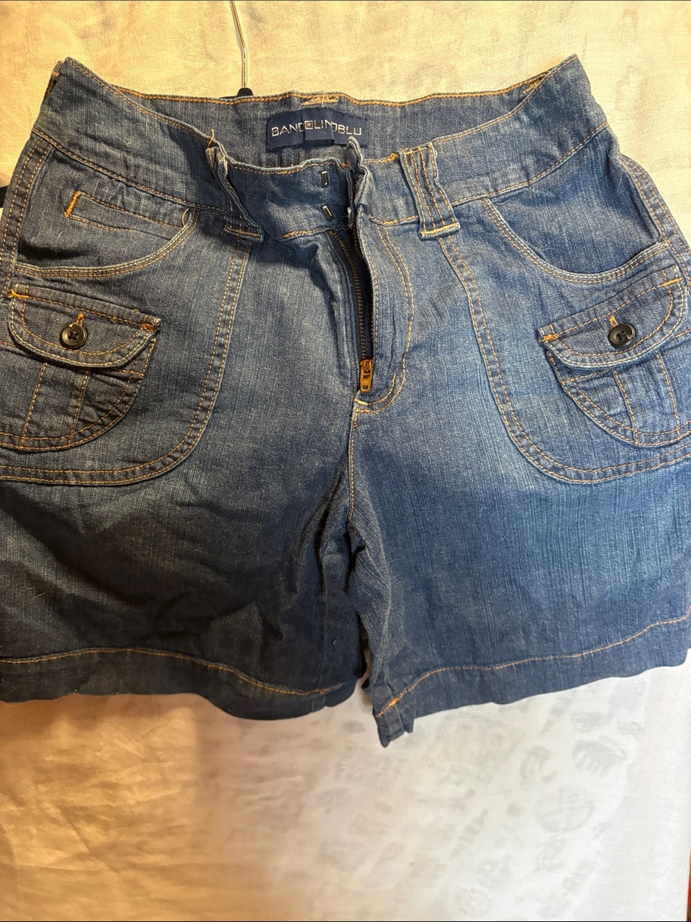 Bandolino Denim Shorts in Classic Blue with Front Flap Pockets